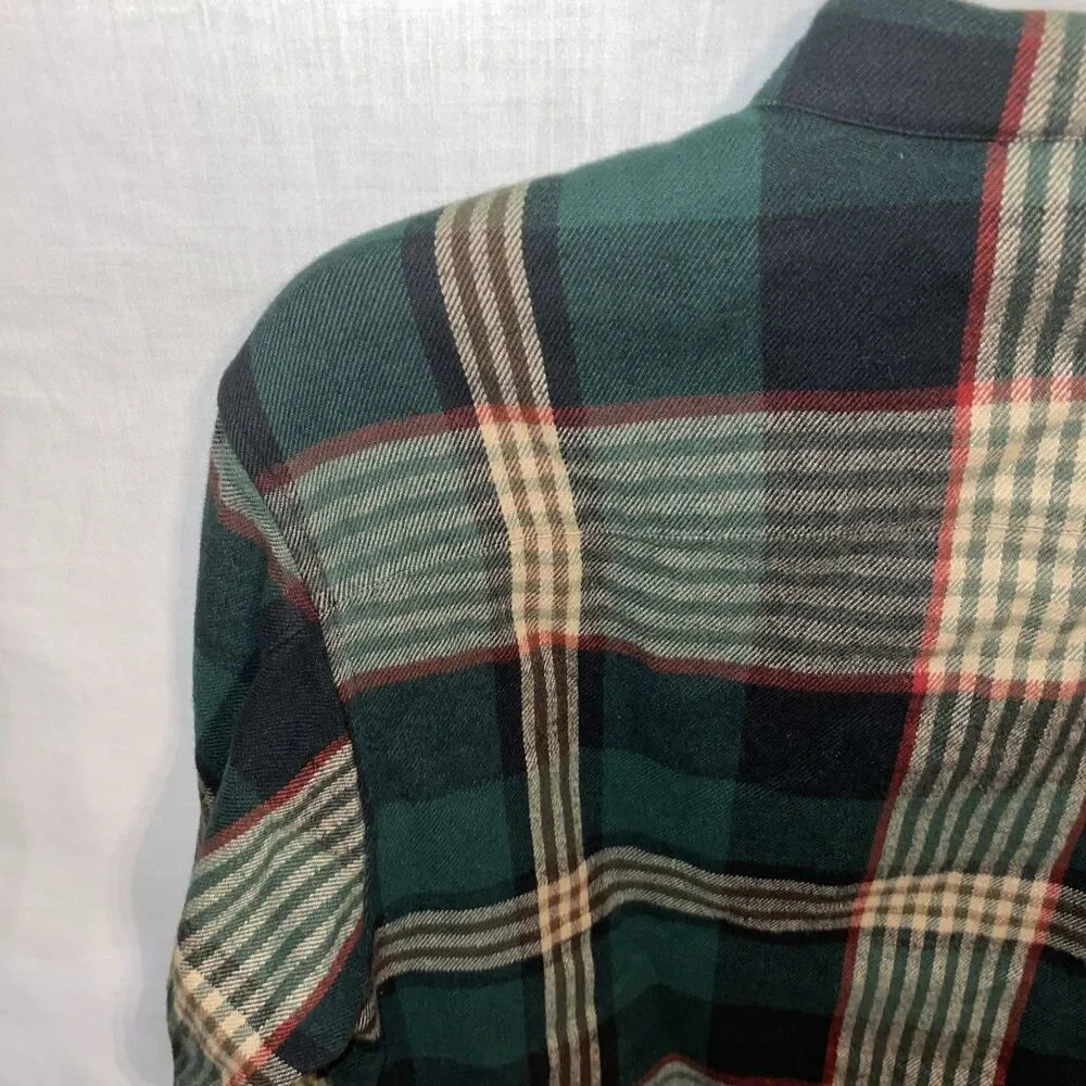 Lauren Ralph Lauren Men’s Flannel Shirt Size Small Green Plaid Full Zip Outdoors